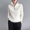 Autumn Winter Women's Stand-collar Sweater Loose Stretch Pullover Knitwear Long-sleeve Plus-size Knit Top