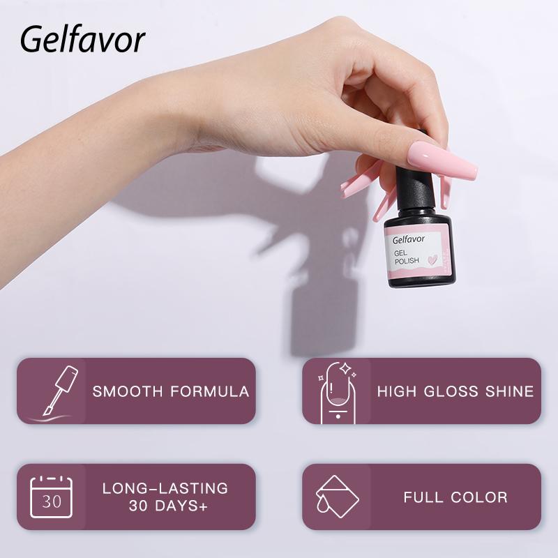 Gelfavor 6/10 шт., 8 мл, набор гель-лаков для ногтей, замачиваемый УФ-гель-лак, яркий для дизайна ногтей, светодиодная/УФ-лампа