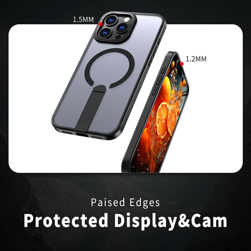 Для Magsafe Магнитный Металлический Держатель Мягкая ТПУ Рамка Жесткий Поликарбонатный Чехол для Телефона Для iPhone 16 Pro Max 14 11 12 13 15 Pro Max Задняя Крышка