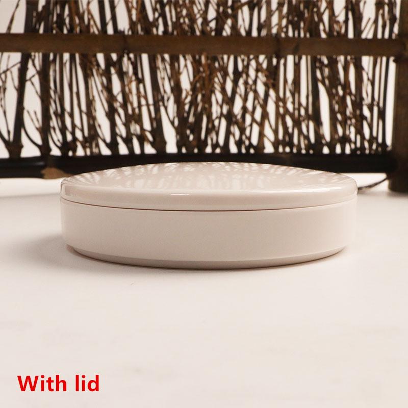 Imitation Porcelain Round Palette With Lid Acrylic Watercolor Painting Multifunctional White Paint Tray Artist Supplies