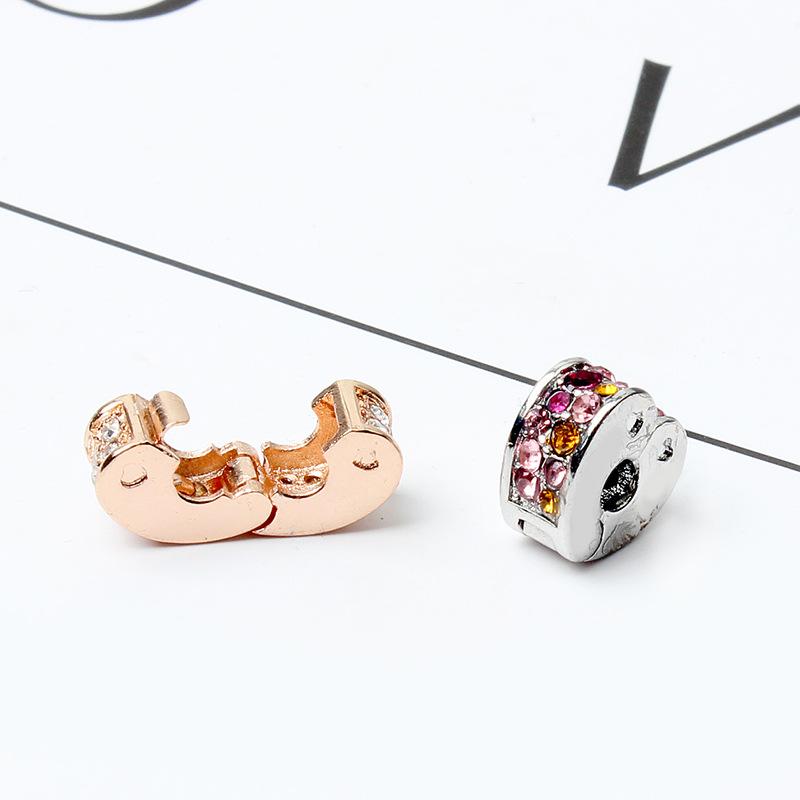 New Original Bead Alloy Love Star Flower Clip Stopper Charm Clear CZ Fit  Bracelet Bangle Necklace DIY Women Jewelry