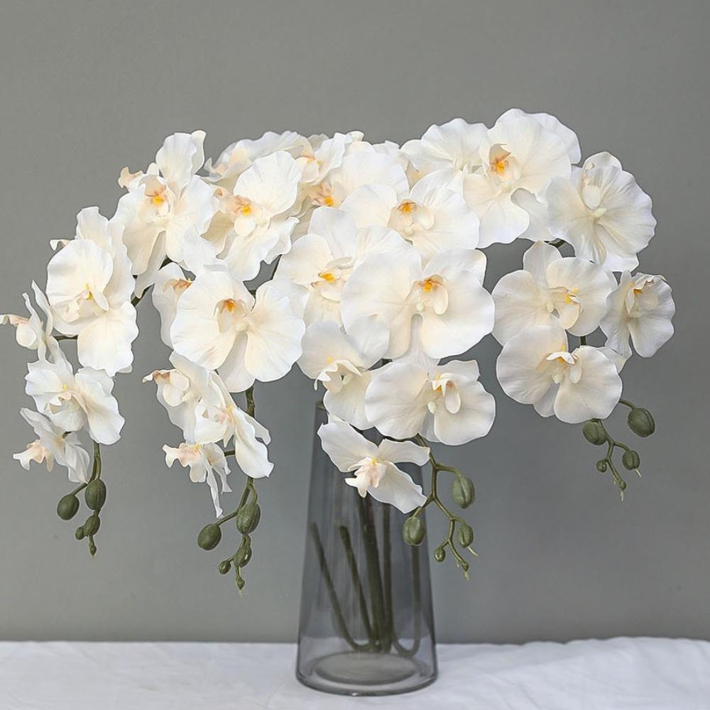 Real Touch Plant Simulation Flower 9 Heads Silk Flower New Artificial Butterfly Orchid Home Decor
