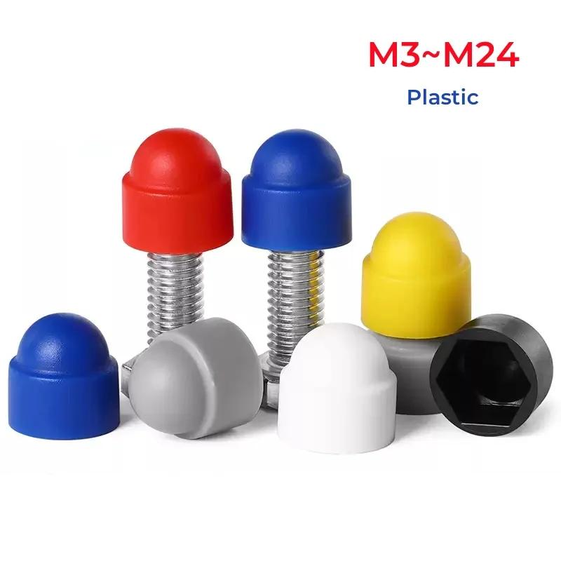 Пластиковые шестигранные колпачки из ПЭ для защиты гаек болтов M3~M24 Водонепроницаемые Пылезащитные Декоративные защитные колпачки гаек для колес автомобилей Внешний вид