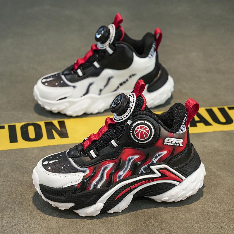 Мальчики Кожаные Папины Кроссовки Средние и Подростковые Спортивная Обувь Начальной Школы Спортивный Стиль Кроссовки Высокие Кожаные Студенты