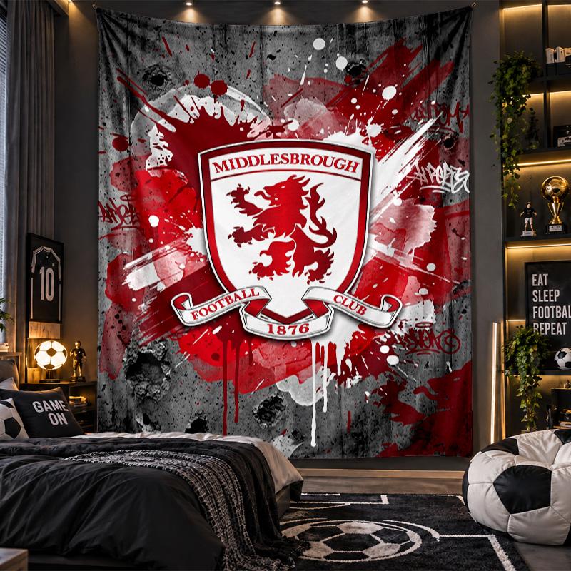 Wall Hanging Tapestry Middlesbrough FC Print Cloth for Living Room Bedroom Home Decor
