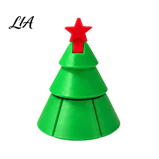 Portable Stress Toys Christmas Tree Fidget Toy, 3D Printed Flexible Sensory Decompression Transformation Figurine for Desk Decor, Relief Gift