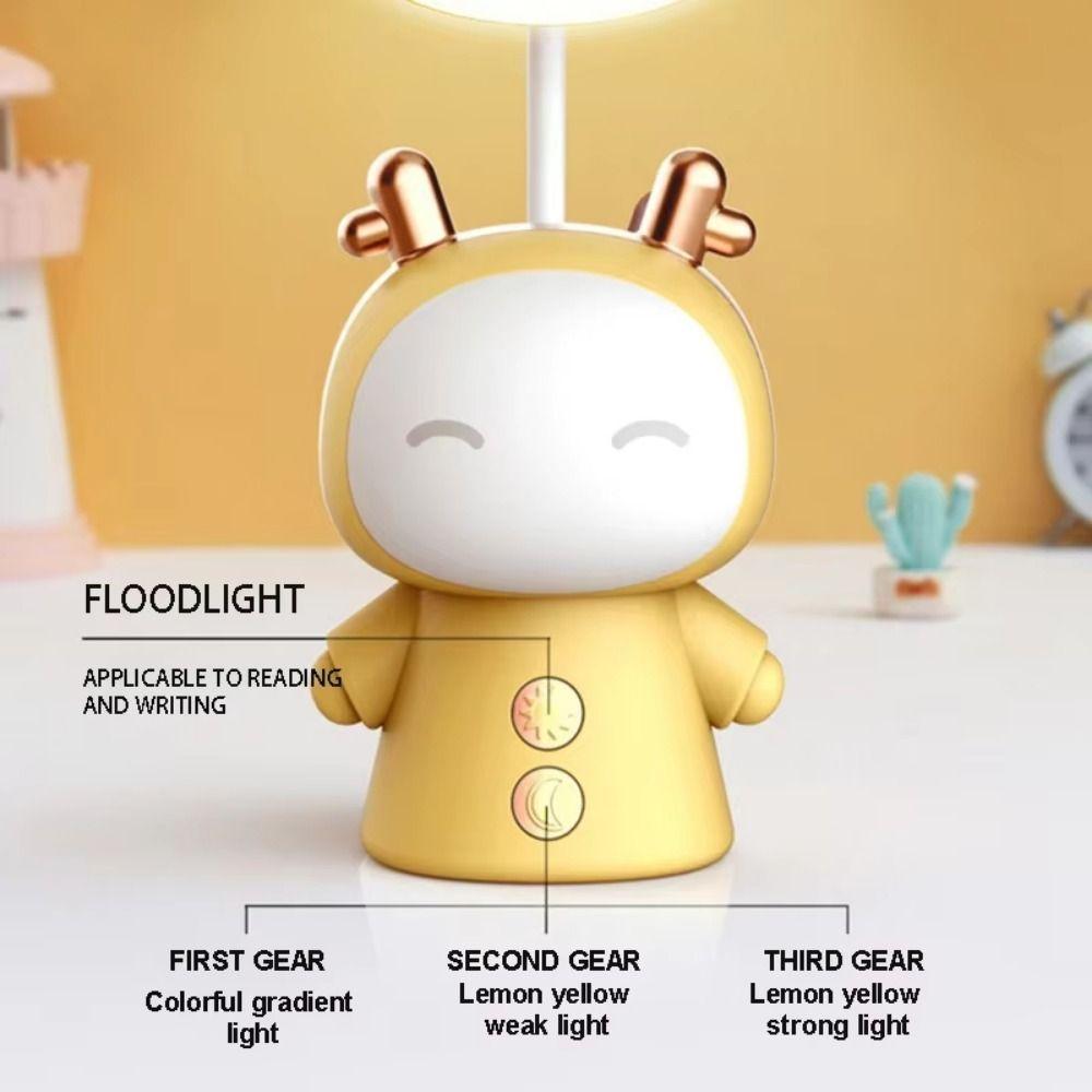 Lovely Cartoon Table Lamp Portable Night Light Eye Protection Reading Lamp  Room Decoration