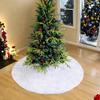 Faux Fur Christmas Tree Skirt White Furry Christmas Tree Skirt Thick Soft Plush Rug for Winter Holiday Xmas Party Decoration