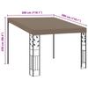 Wall Mounted Pavilion 3x3x2.5 m Taupe