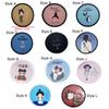 Round Folding Fans Cartoon Hand Fan Circular Fan Pocket Fan  For Beach Lawn