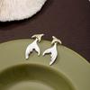 Mermaid Tail Earrings for Women Elegant Fish Tail Stud Earrings Unique Design Slimming Ear Jewelry