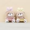 Plush Bear Keychain With Bowknot For Kids Gift And Bag Decor