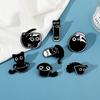 Fish Tank Black Kitten Brooches Cup Cat Metal Badge Animal Jewelry Gift Black Cat Enamel Pin  Coat