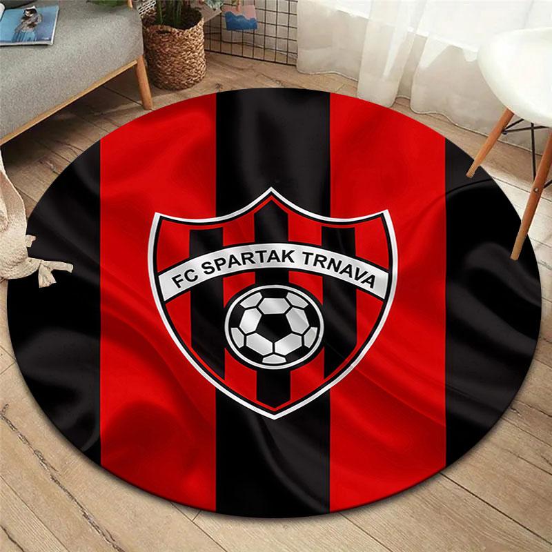 FC Spartak Trnava Round Area Rug,Carpet Rug for Living Room Bedroom Sofa Playroom Decor,Non-slip Floor Mat
