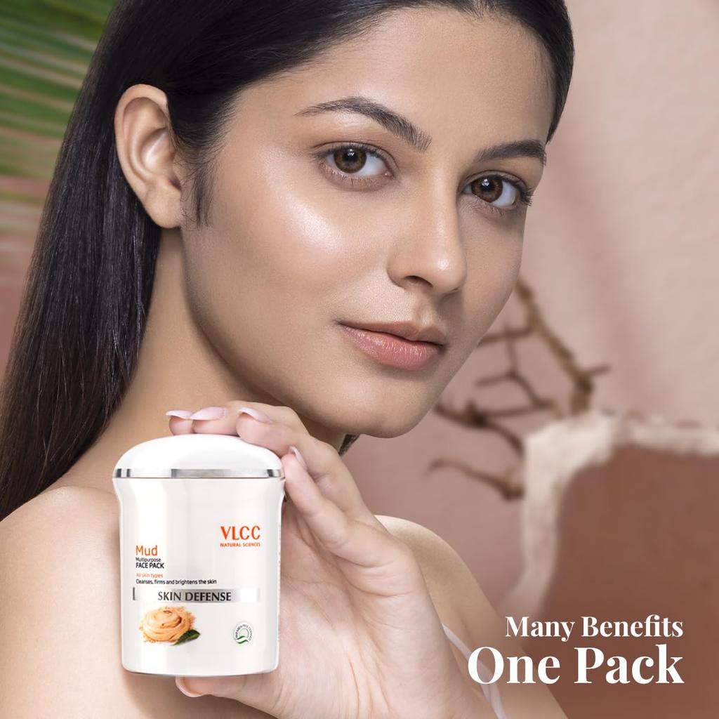 VLCC Грязевая маска для лица Skin Defense 70 г Упаковка из 1 шт. Очищающая омолаживающая маска для сияющей, упругой кожи