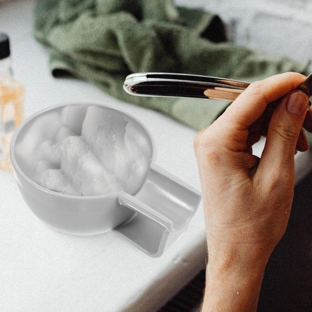 Portable Shaving Foam Bowl Plastic Shave Cream Cups Convenient Rim Shaving Mug Man