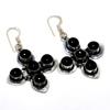 Ювелирные серьги ручной работы с черным ониксом 925 пробы, посеребренные, 1,89 дюйма
