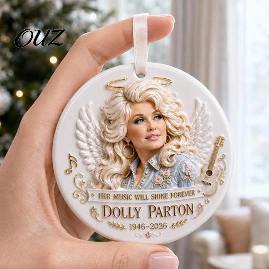 Christmas Gift for Family Country Music Legend Acrylic Ornament, Honoring The Queen of Hanging Festival Party Wall Ornaments Decor Tree Garden Window