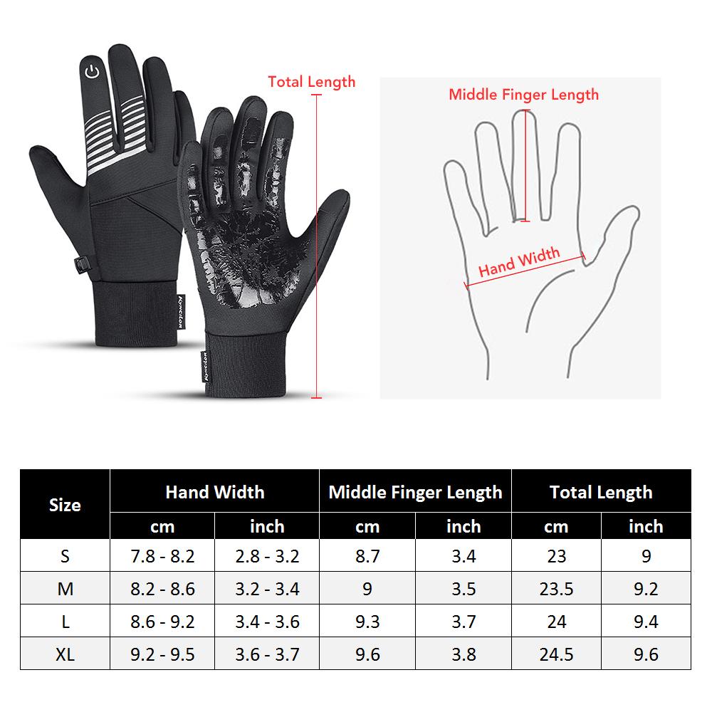 Windproof Cycling Gloves Winter Warm Touchscreen Bicycle Gloves for Outdoor Riding Motorcycling Running Skiing