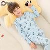 Yingbolun Boys' Pure Cotton Long Underwear Set
