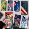 Чехол для телефона Статуя Свободы Флаг Америки США Для iPhone 17,16,15,14,13,12,11 Plus,Pro Max,XS,Мягкий Черный Чехол