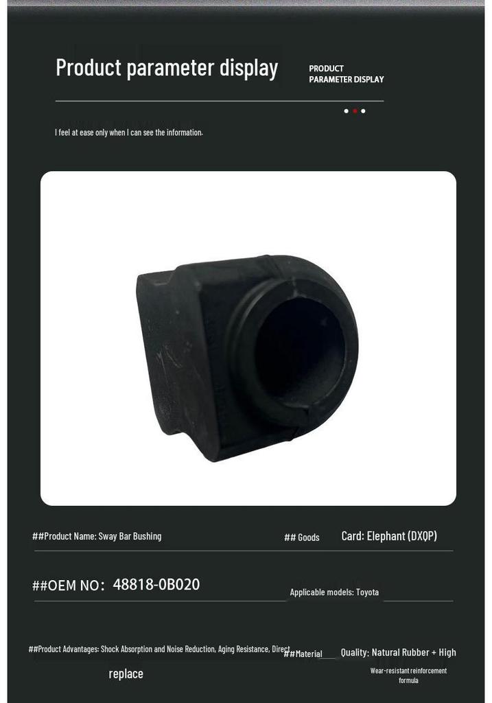 Rear Stabilizer Bar Bushing for Toyota RAV4 - 48818-0R020