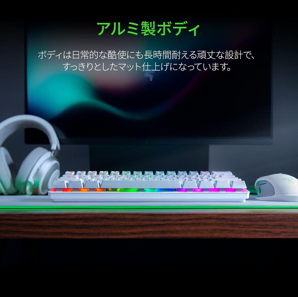 Razer Huntsman Mini Small Gaming Keyboard Mercury White Линейный оптический переключатель Английская раскладка (США) Оптический переключатель Сверхвысокая скорость работы