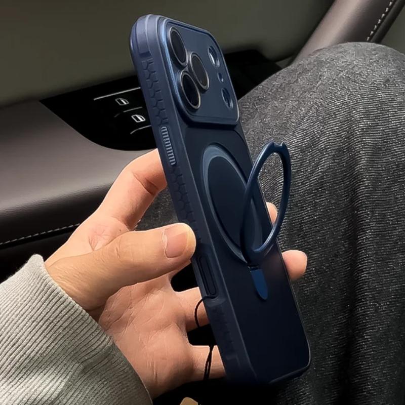 Матовый Магнитный Для Беспроводной Зарядки Чехол Для Для Iphone 17 16 1 14 13 12 11 Pro Max Plus Подставка Держатель Прозрачная Крышка