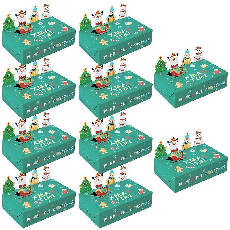5/10Pcs Cartoon Christmas Candy Gift Box Kraft Paper Cookie Packaging Box 2026 Christmas Party Decor Xmas Navidad New Year 2026