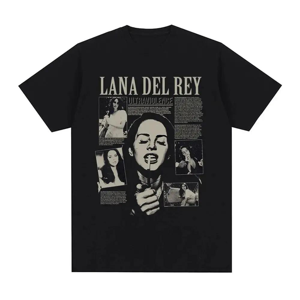Lana Del Rey Ultraviolence Collage Print Black Cotton T-shirt