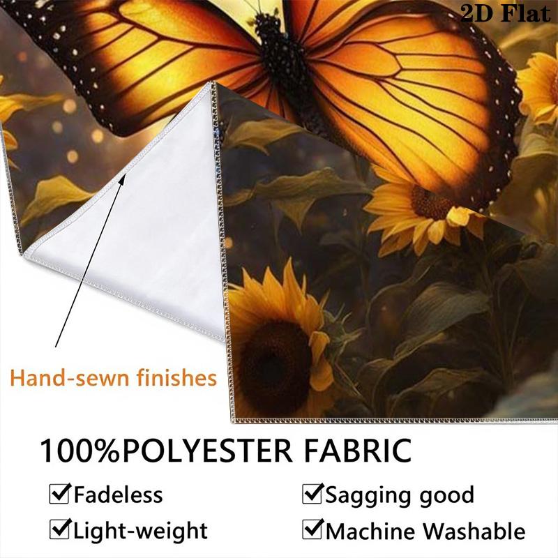 Sunflower and Butterfly Pattern Home Decor Tapestry, Wall Hanging, Decorative RV Wall Cloth.MGT0918517
