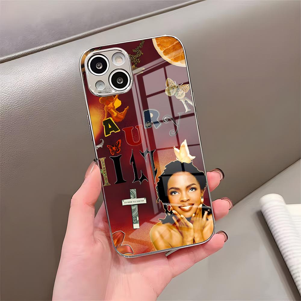 Чехол для телефона L-Lauryn Hill для IPhone 17 Pro Max 15 Pro 16 14 Plus 12 13 Mini 11 Pro Ударопрочный гальванизированный стеклянный чехол