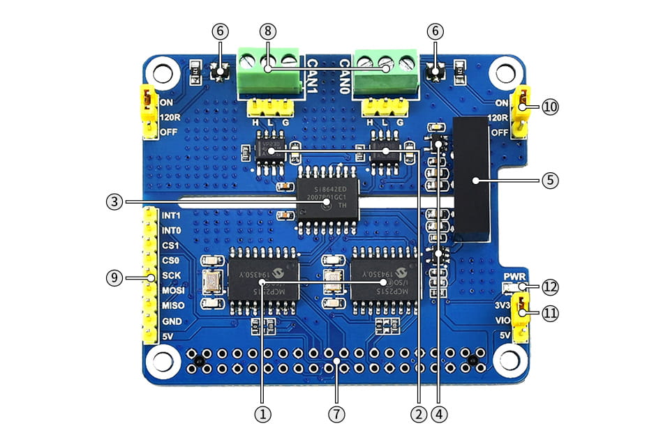 2-Channel Isolated CAN Bus Extension for Raspberry Pi