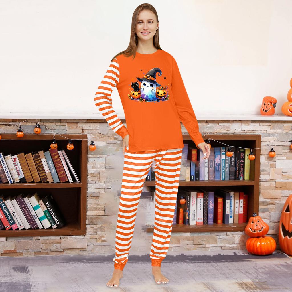 Family Matching Print Sets Pajamas Loungewear Outfits Family Matching Long Sleeve Tops+Pants Set