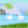 Cute Cartoon Style Resin Swan Statue For Tabletop And Micro Landscape Decor