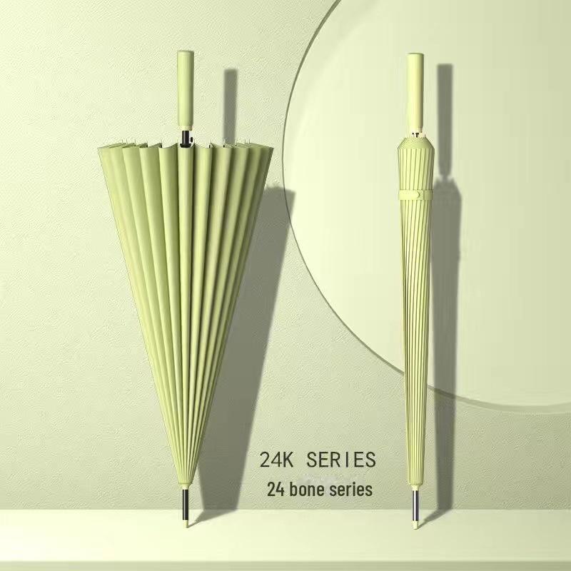 24-Bone Long Handle Umbrella: Large, Double-Reinforced Automatic Business Umbrella