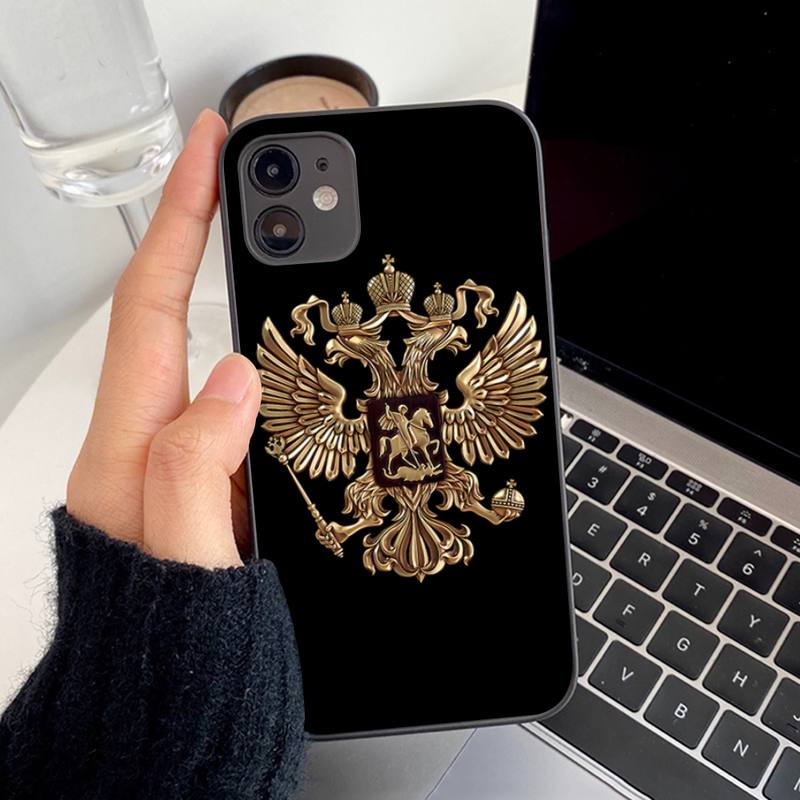 Чехол для телефона с эмблемой Poccnr и российским флагом для iPhone 13 8 7 6S Plus X 5S SE 2020 XR 11 12 mini pro XS MAX