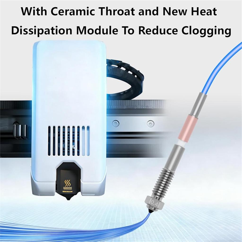 BHBL 5PCS Bimetal Nozzle for QIDI Q2/Q2C,Quick-Swap Integrated Ceramic Throat Tube Hardened Steel Nozzle 0.2/0.4/0.6/0.8mm