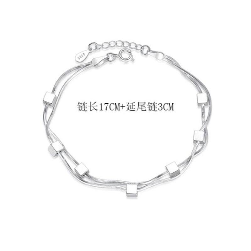 ANENJERY Браслет с двойной цепочкой и квадратной коробкой, браслет со звездой, браслет для женщин, пульсира