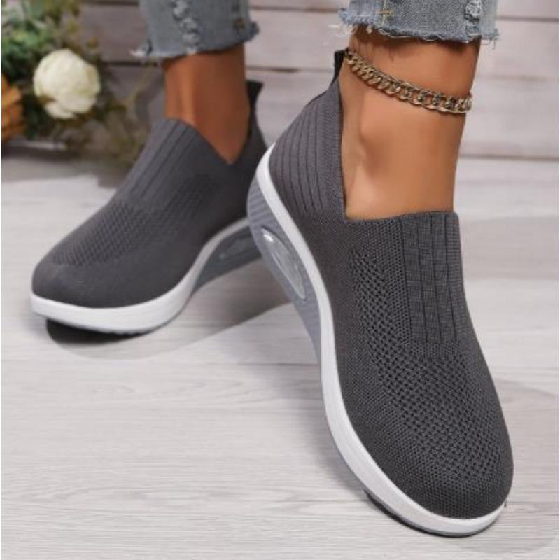 Модные новые спортивные туфли на толстой подошве повседневные туфли Fly Woven Breathable Sports Wearproof Single Shoes Large Size