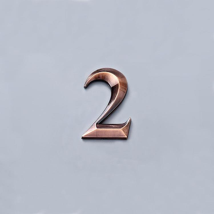 House Number Stickers 3D Self Adhesive Door Plate Sign Digits Apartment Hotel Office Door Address ABS Plastic Label 5cm Silver