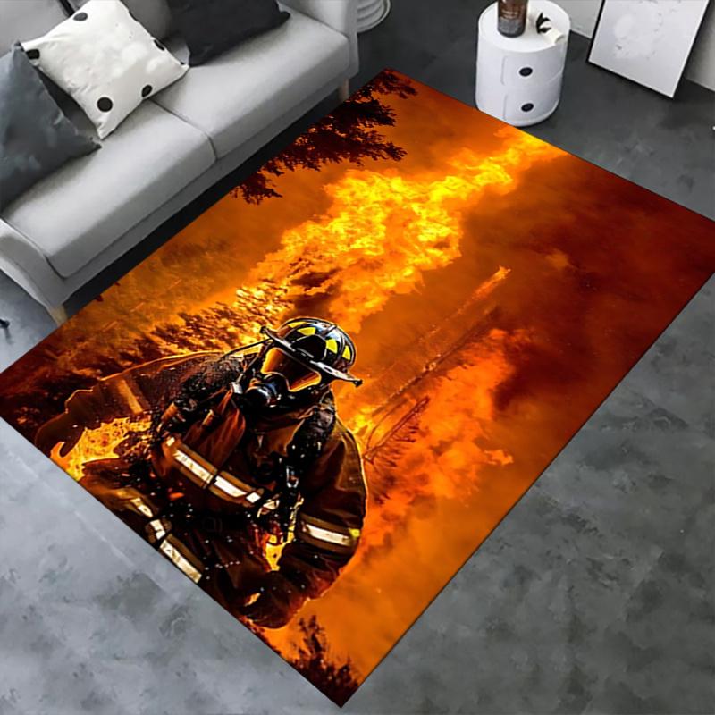 Firefighter Chair Mat: Home Decor, Office Carpet, Gift for Firefighters, Suitable for Bedroom, Living Room, Various Rooms0109029A