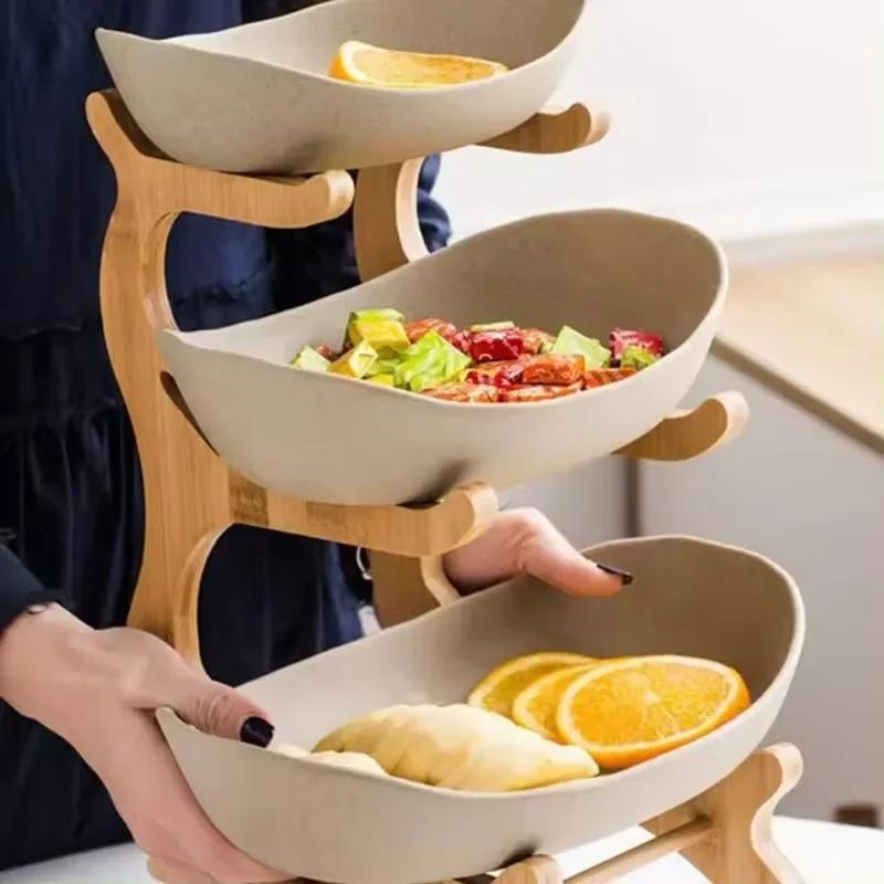 2/3 Слоя Столовые Тарелки Посуда Кухонная Фруктовница с Дном Разделенная Тарелка Подставка Для Закусок Конфет Торта Фруктовая Тарелка Салатница