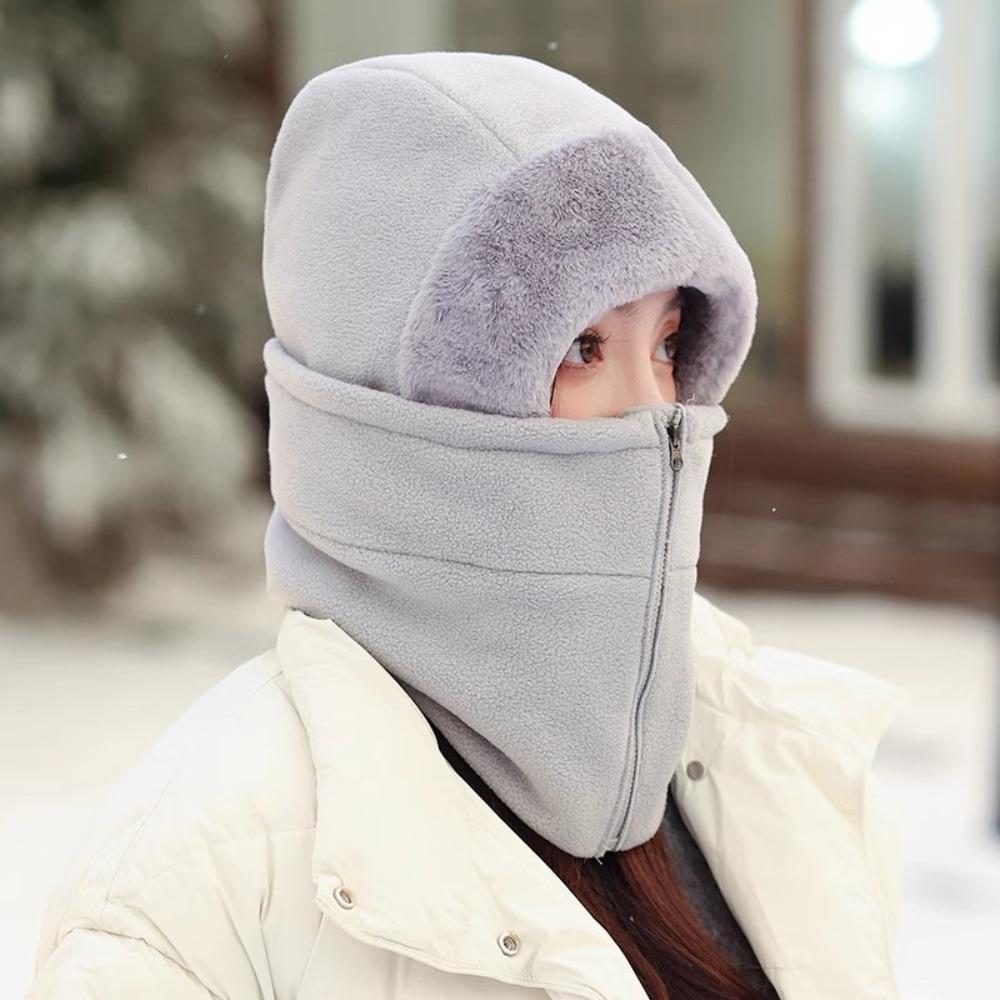 Утолщенный плюшевый шейный платок, меховая маска, пуловер, шапка, мягкая зимняя балаклава, шапка для верховой езды