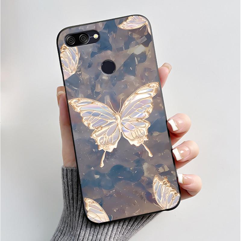 For Asus Zenfone Max Plus M1 ZB570TL X018 Case Fashion Butterfly Flowers Soft Black Silicone Cover For Asus Max Plus M1 Bumper