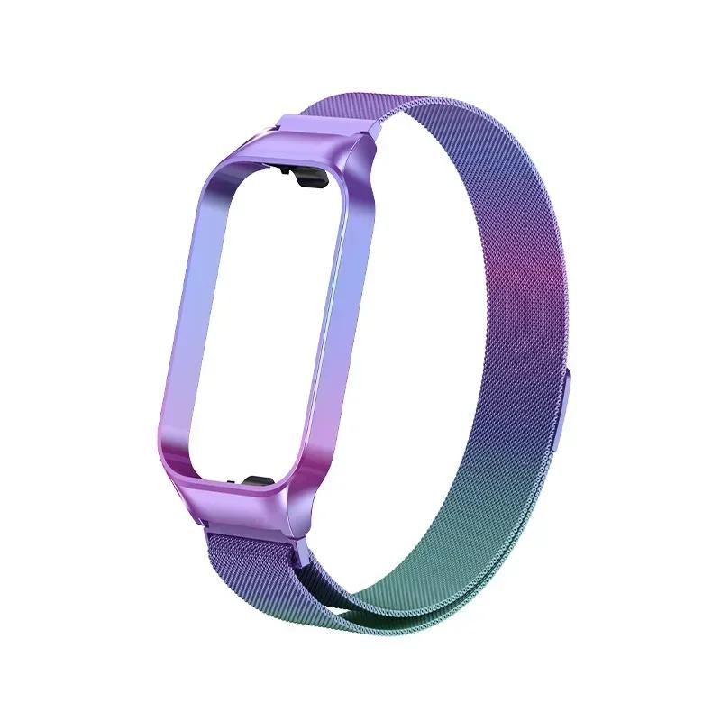 Ремешок из нержавеющей стали для умного браслета Xiaomi Band 8 Active, аксессуары для ремешка умных часов, металлический браслет, защитный чехол для Mi Band 8 Active