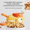 2-in-1 Interactive Dog Toy Pet Automatic Food Treat Dispenser Cartoon Duck Design Slow Food Pet Snack Feeder for Dog Training