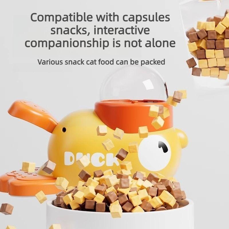 2-in-1 Interactive Dog Toy Pet Automatic Food Treat Dispenser Cartoon Duck Design Slow Food Pet Snack Feeder for Dog Training