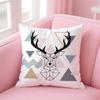 Modern Nordic Deer Head Cushion Cover Soft Plush Throw Pillow Cushion CoverDoubleSided Printed Pillow Case Sofa Home Decor
