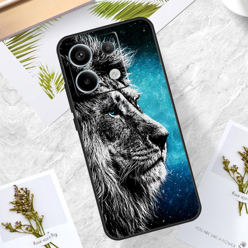 Lion Head Case For Xiaomi Redmi Note 14 Pro 12 11 10 13 15 Pro Plus Redmi 15 14C 10C 12C 13C 15C Cover